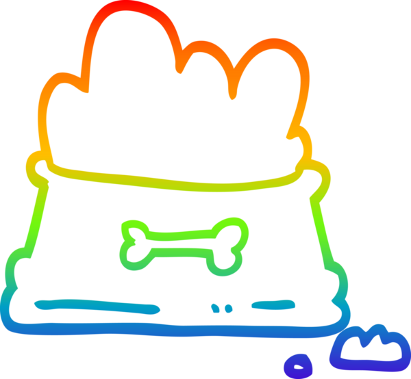 gökkuşağı gradyan çizgi çizimi bir insan tarafından çizilmiş köpek maması kasesi