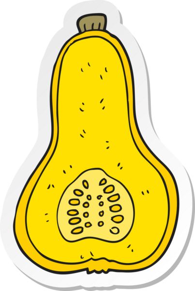 Bir insan tarafından çizilmiş karikatür tereyağı kabağı çıkartması.