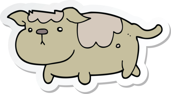 Bir insan tarafından çizilmiş bir köpeğin çıkartması.