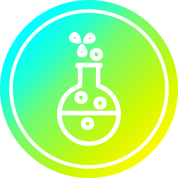 Havalı gradyan bir insan tarafından çizilmiş dairesel bir bilim deneyi simgesi