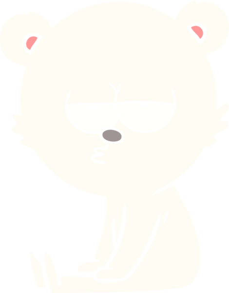 Sıkıcı kutup ayısı düz renkli çizgi film bir insan tarafından çizilmiş.