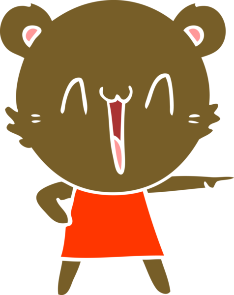 Mutlu ayı düz renkli çizgi film bir insan tarafından çizildi.