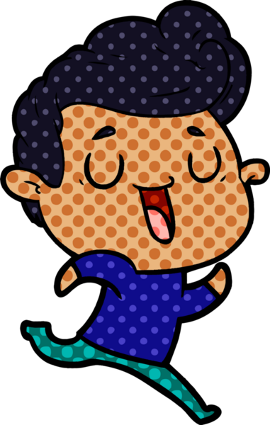 Bir insan tarafından çizilmiş mutlu çizgi film adamı.