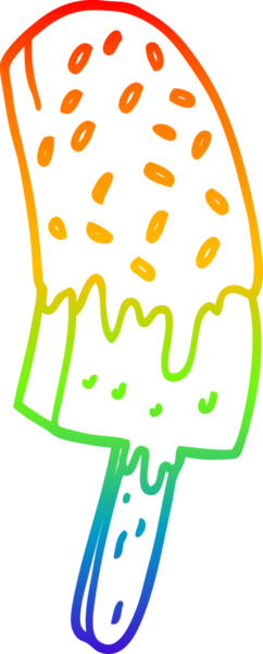 gökkuşağı gradyanı çizimi bir insan tarafından çizilmiş dondurma lolipopu