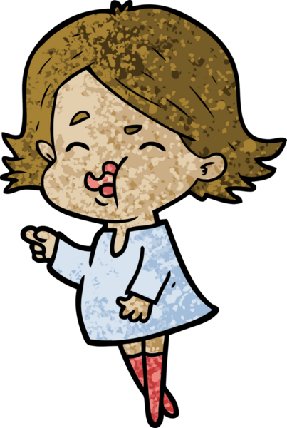 Bir insan tarafından çizilen karikatür kızı.