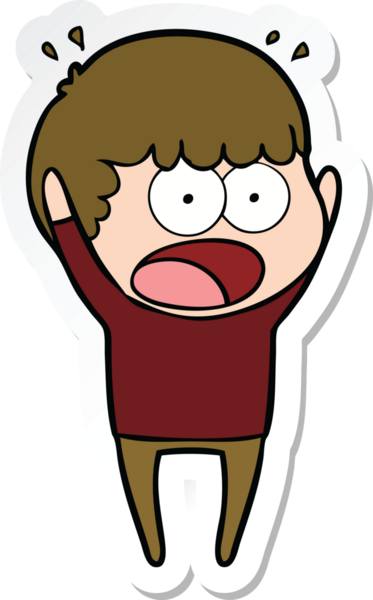 Bir insan tarafından çizilmiş bir karikatür çıkartması.