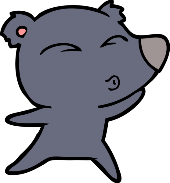 bir insan tarafından çizilmiş bir karikatür ıslık ayısı