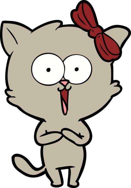 Bir insan tarafından çizilmiş çizgi film kedisi.