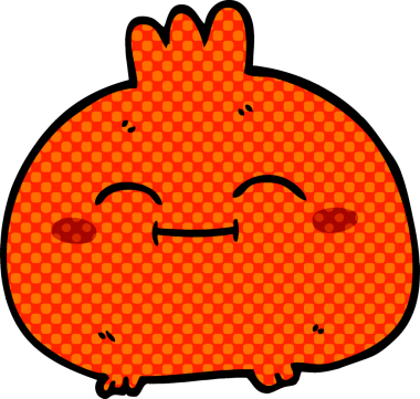 Bir insan tarafından çizilmiş mutlu kök sebze karalaması.