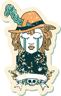 Retro Dövme Tarzı İnsan Ozan Karakteri Yüzü Bir İnsan Tarafından Çizildi