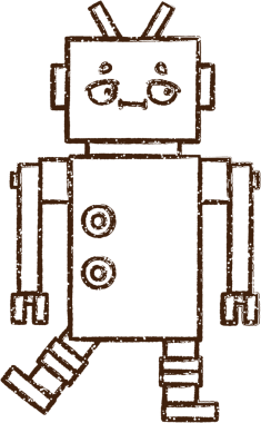 Bir insan tarafından çizilen Çılgın Robot Kömürü
