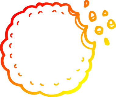 Bir insan tarafından çizilmiş çizgi film kurabiyesinin sıcak gradyan çizimi