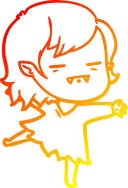 Bir insan tarafından çizilen ölümsüz vampir bir kızın sıcak çizgi çizimi.