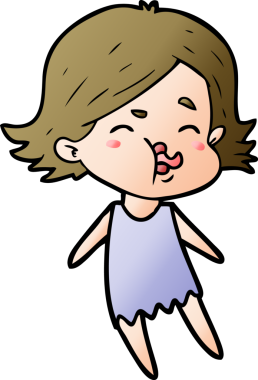 Bir insan tarafından çizilen karikatür kızı.