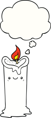 Bir insan tarafından çizilmiş düşünce baloncuklu çizgi film mumu