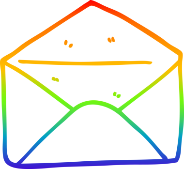 gökkuşağı gradyan çizgi çizimi bir insan tarafından çizilmiş bir zarf