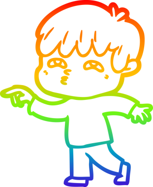 Gökkuşağı gradyanı çizimi Bir insan tarafından çizilmiş tuhaf bir çizgi