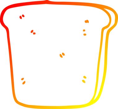 Bir insan tarafından çizilmiş bir ekmek diliminin sıcak gradyan çizimi