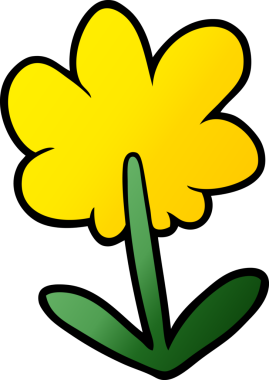 Bir insan tarafından çizilmiş karikatür çiçeği