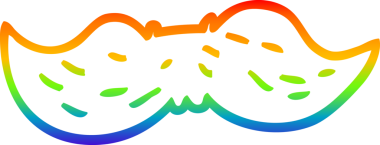 Gökkuşağı gradyan çizgi çizimi Bir insan tarafından çizilmiş karikatür adam bıyığı