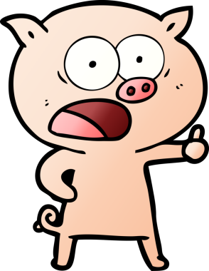 Bir insan tarafından çizilmiş domuz bağırması.