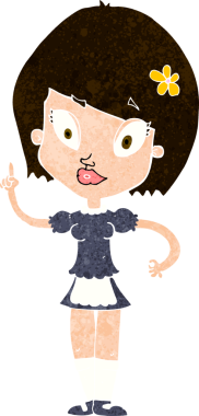 Bir insan tarafından çizilmiş güzel bir hizmetçi.