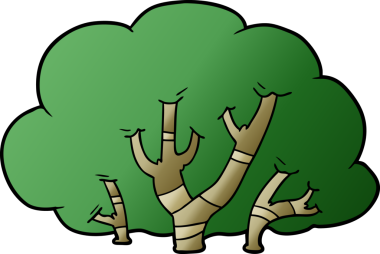 bir insan tarafından çizilmiş karikatür ağaçları