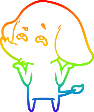 gökkuşağı gradyan çizimi bir insan tarafından çizilmiş bir fil karikatürü