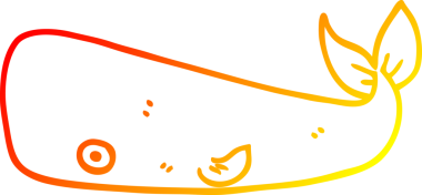 Bir insan tarafından çizilmiş karikatür balinası çizimi