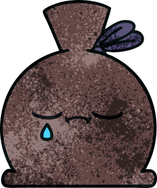 Bir insan tarafından çizilmiş eski grunge desenli bir çuval.