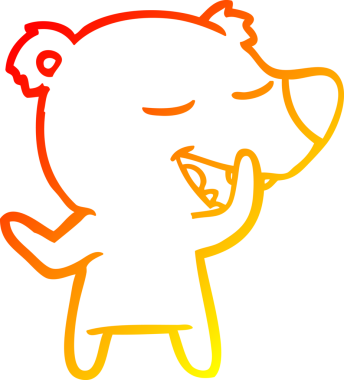 Bir insan tarafından çizilen çizgi film ayısının sıcak çizgi çizimi