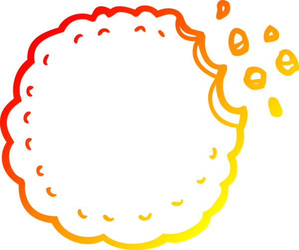 Bir insan tarafından çizilmiş çizgi film kurabiyesinin sıcak gradyan çizimi