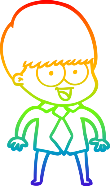 gökkuşağı gradyanı çizimi bir insan tarafından çizilmiş mutlu bir çizgi film çocuğu