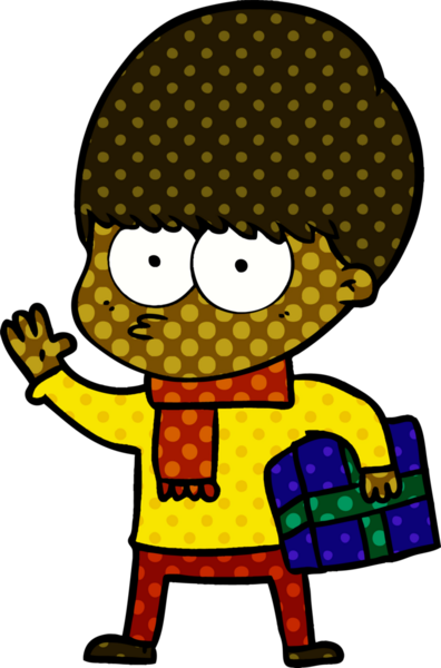 Bir insan tarafından çizilmiş sinirli çizgi film çocuğu.