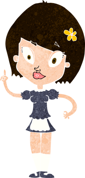 Bir insan tarafından çizilmiş güzel bir hizmetçi.