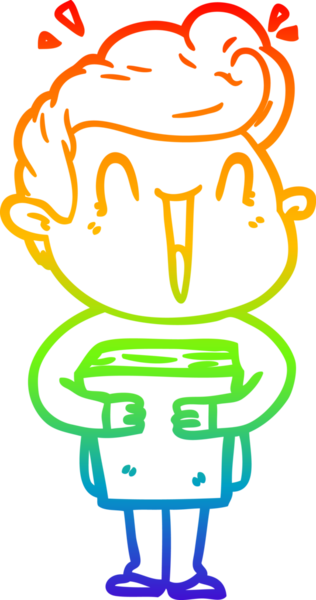 Gökkuşağı gradyanı çizimi bir insan tarafından çizilmiş heyecanlı bir çizgi film