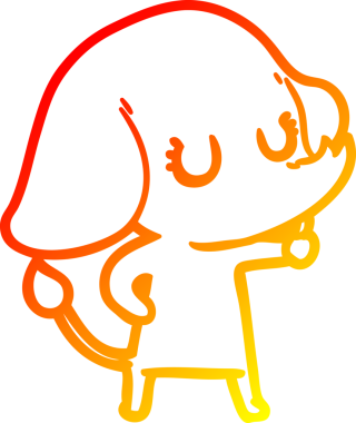 Bir insan tarafından çizilmiş şirin bir fil çizimi.