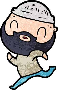 Bir insan tarafından çizilmiş sakallı bir adam.