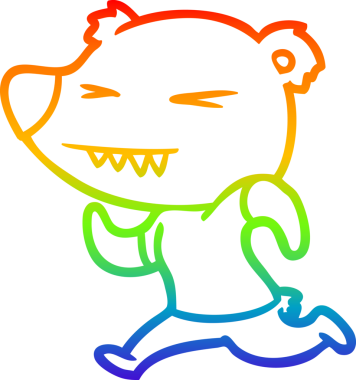 Bir insan tarafından çizilen kızgın ayı çizgi filminin çizimi.