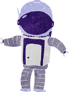 Bir insan tarafından çizilmiş bir astronot.