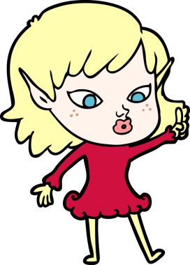 Bir insan tarafından çizilmiş güzel elf kızı.