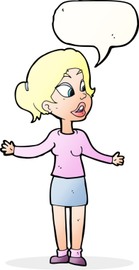 Bir insan tarafından çizilmiş konuşma balonlu bir şeyi açıklayan güzel bir karikatür.