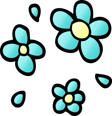 Bir insan tarafından çizilmiş karalama dekoratif çiçekler.