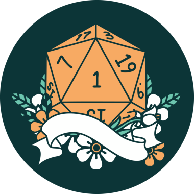 Bir insan tarafından çizilen bir d20 zar atma ikonu