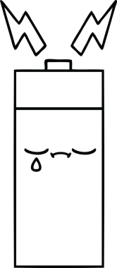 Bir insan tarafından çizilmiş bir pilin çizgi çizimi