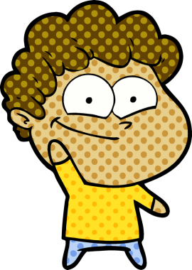 Bir insan tarafından çizilmiş mutlu bir adam.