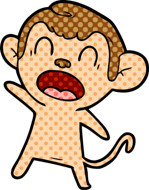 Bir insan tarafından çizilmiş bağıran çizgi maymun.