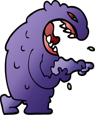 Bir insan tarafından çizilmiş karikatür cadılar bayramı canavarı