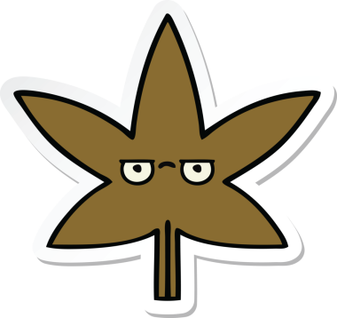 Bir insan tarafından çizilmiş güzel bir sonbahar yaprağının çıkartması.