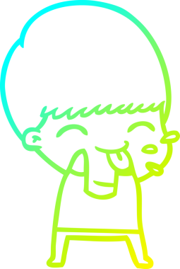 Bir insan tarafından çizilmiş ahududu üfleyen çizgi film çocuğu çizimi.